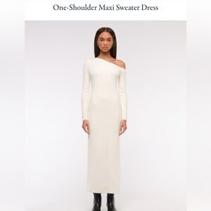 Abercrombie & Fitch One-Shoulder Maxi Dress - White